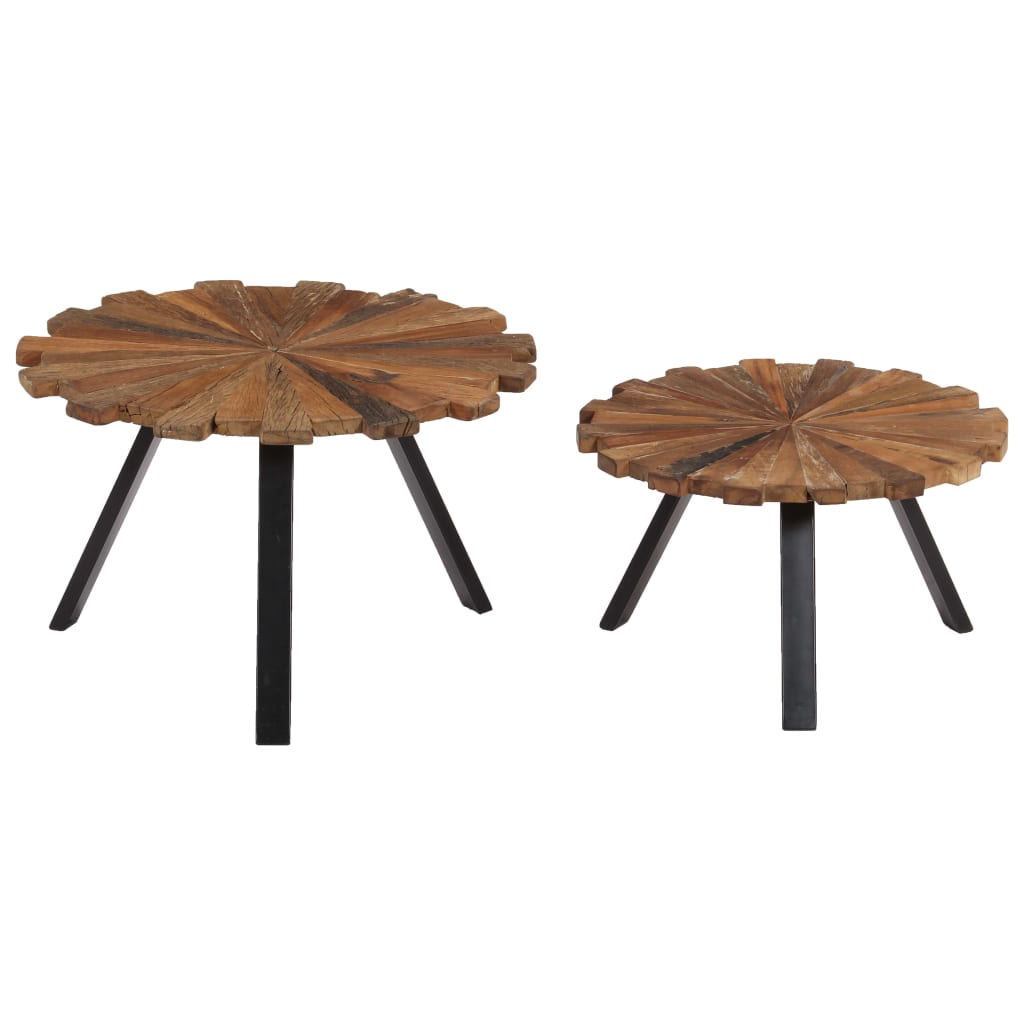 Coffee Tables 2 Pcs Solid Reclaimed Wood