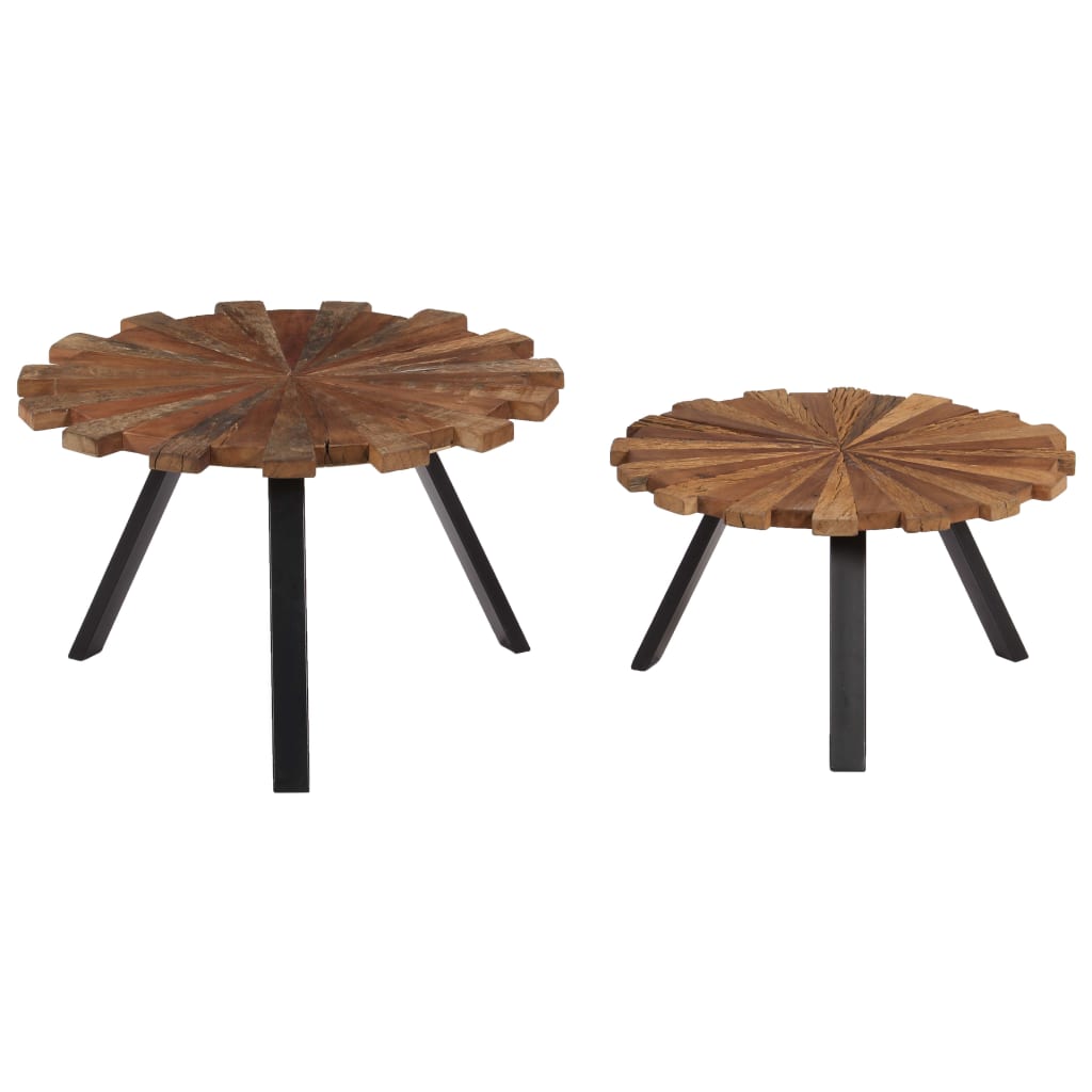 Coffee Tables 2 Pcs Solid Reclaimed Wood
