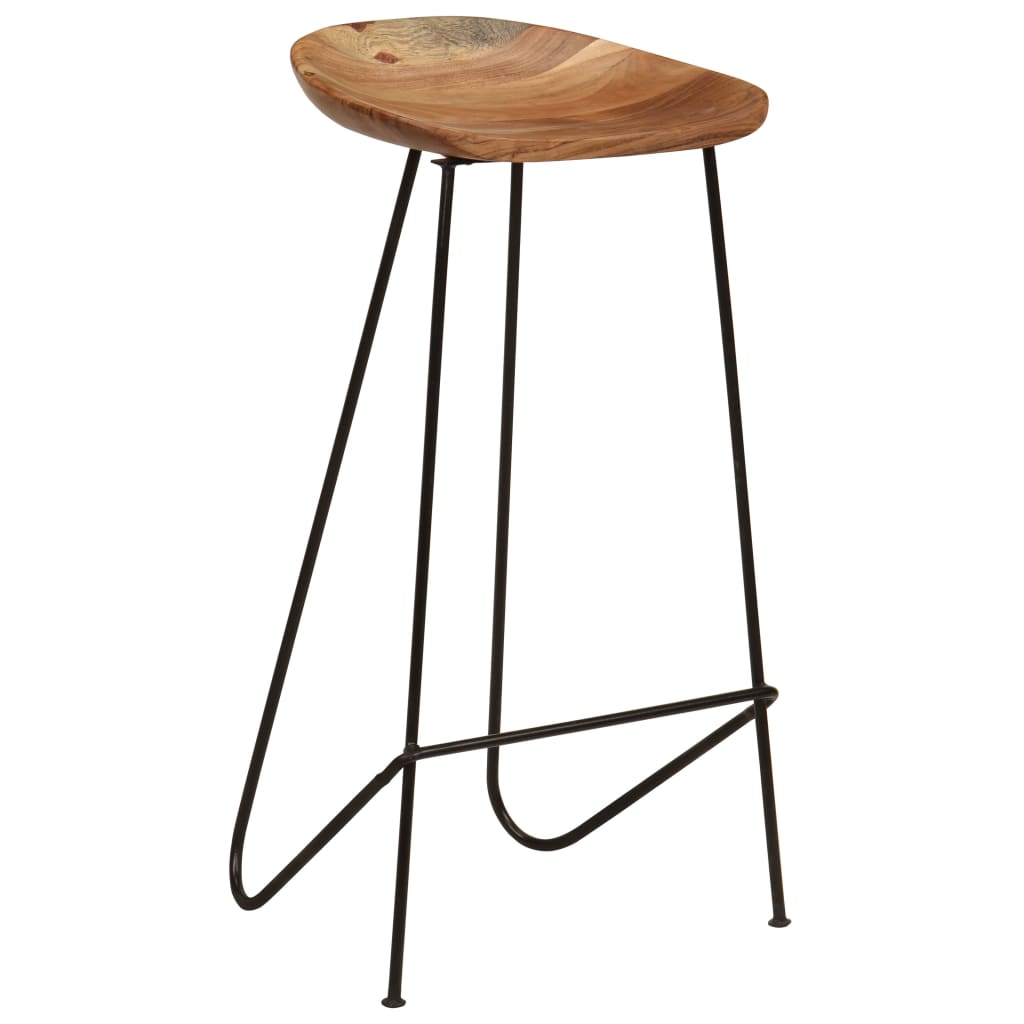 Bar Stools 2 Pcs Solid Acacia Wood