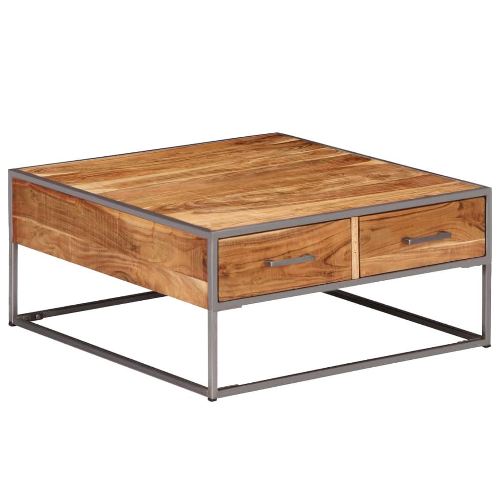 Coffee Table 75X75X35 Cm Solid Acacia Wood