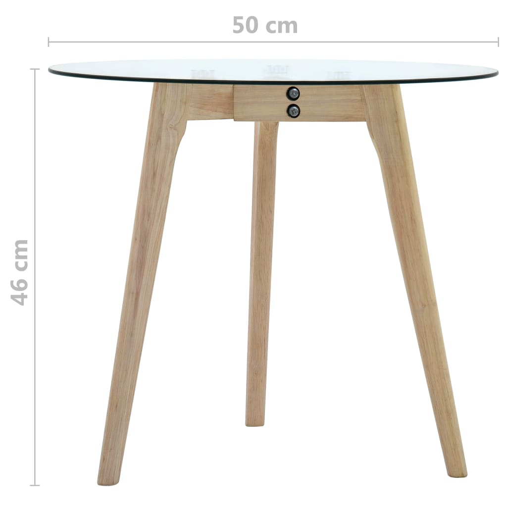 Side Table Set 2 Pcs Tempered Glass