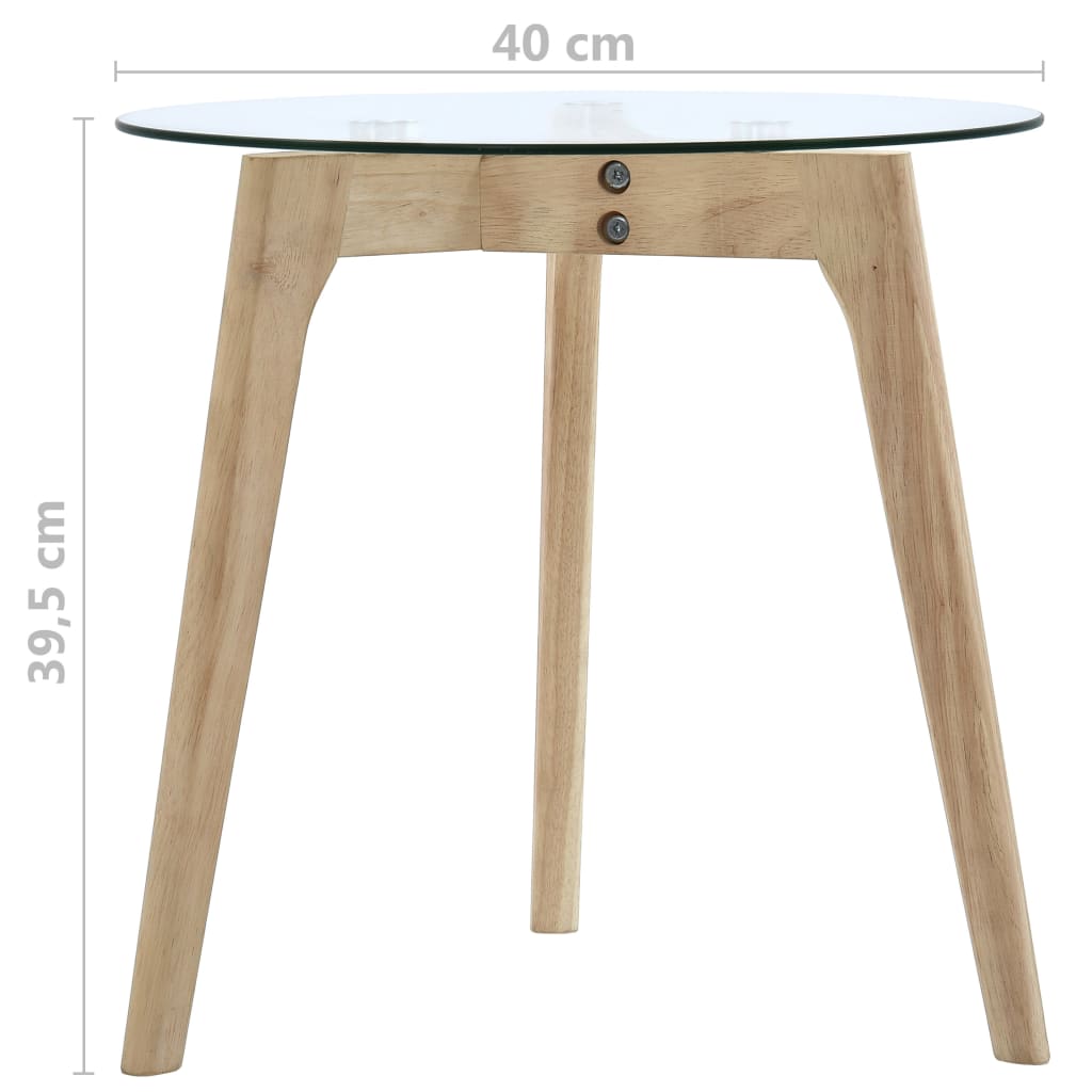Side Table Set 2 Pcs Tempered Glass