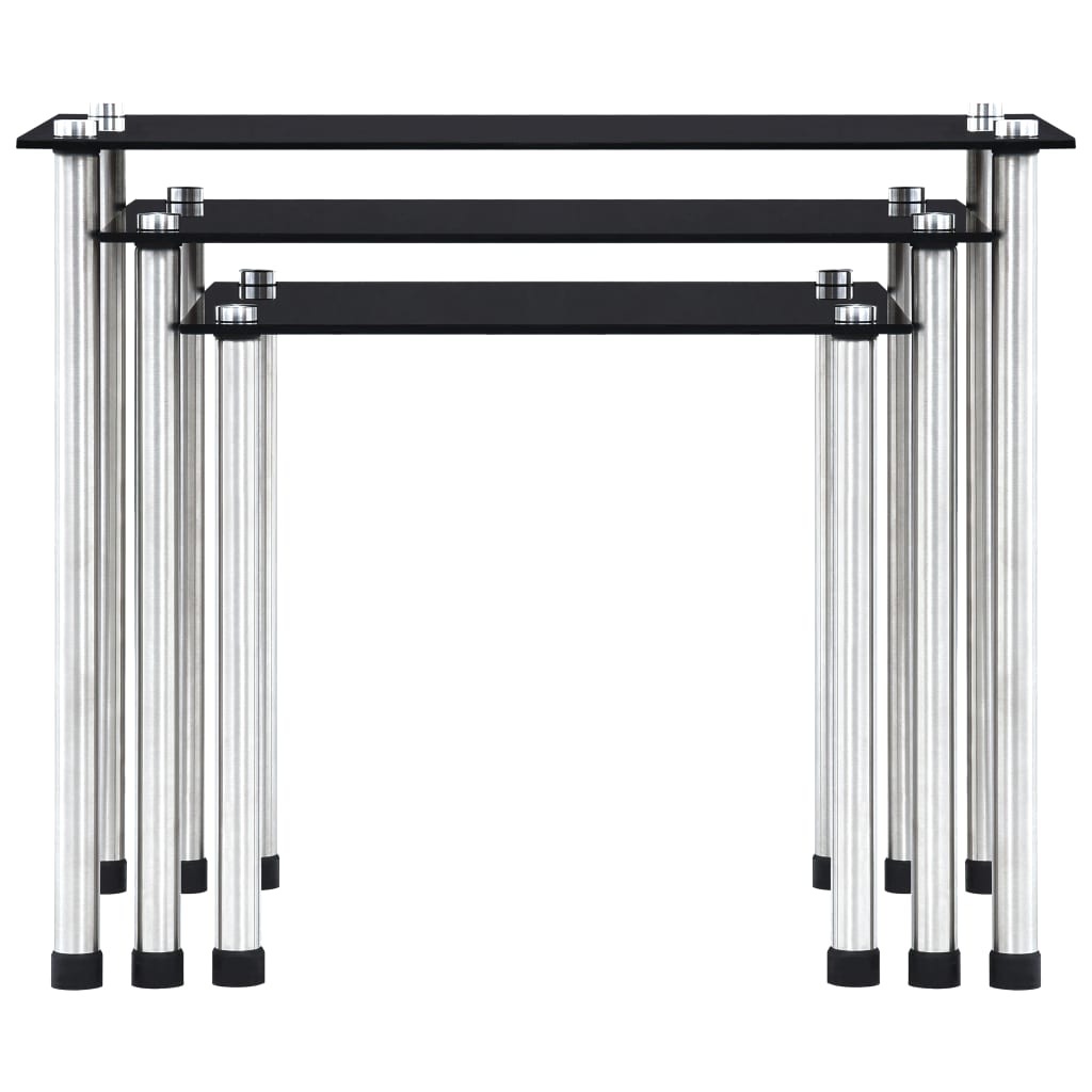 Nesting Tables 3 Pcs Tempered Glass