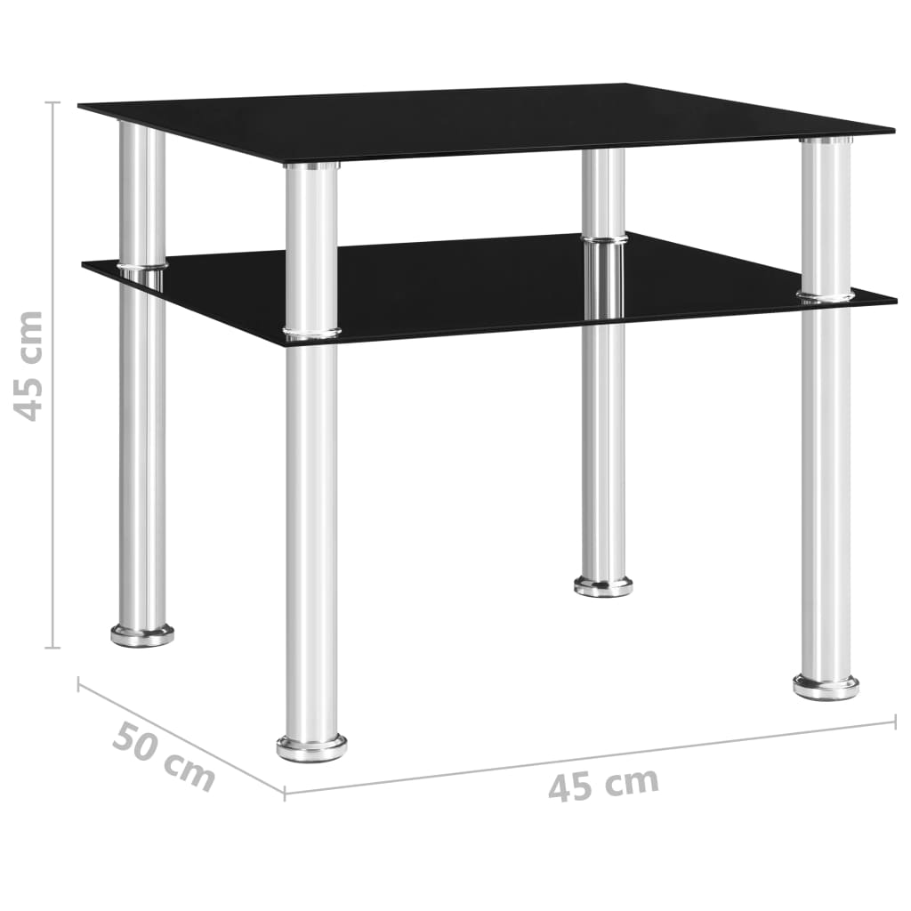 Side Table 45X50X45 Cm Tempered Glass