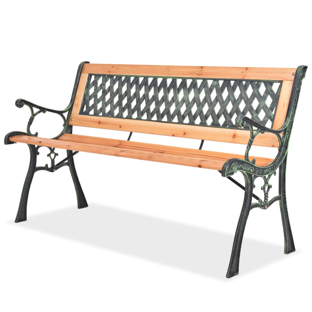 Garden Bench Cast Iron And Solid Firwood