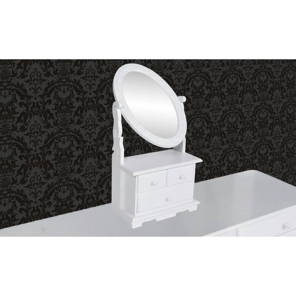 Vanity Makeup Table With Oval Swing Mirror Mdf