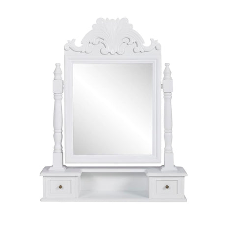 Vanity Makeup Table With Rectangular Swing Mirror Mdf