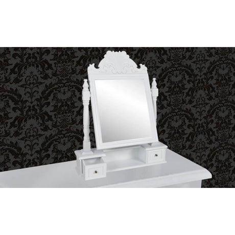 Vanity Makeup Table With Rectangular Swing Mirror Mdf