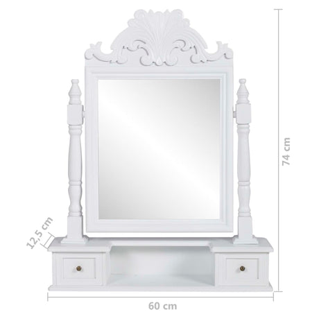 Vanity Makeup Table With Rectangular Swing Mirror Mdf