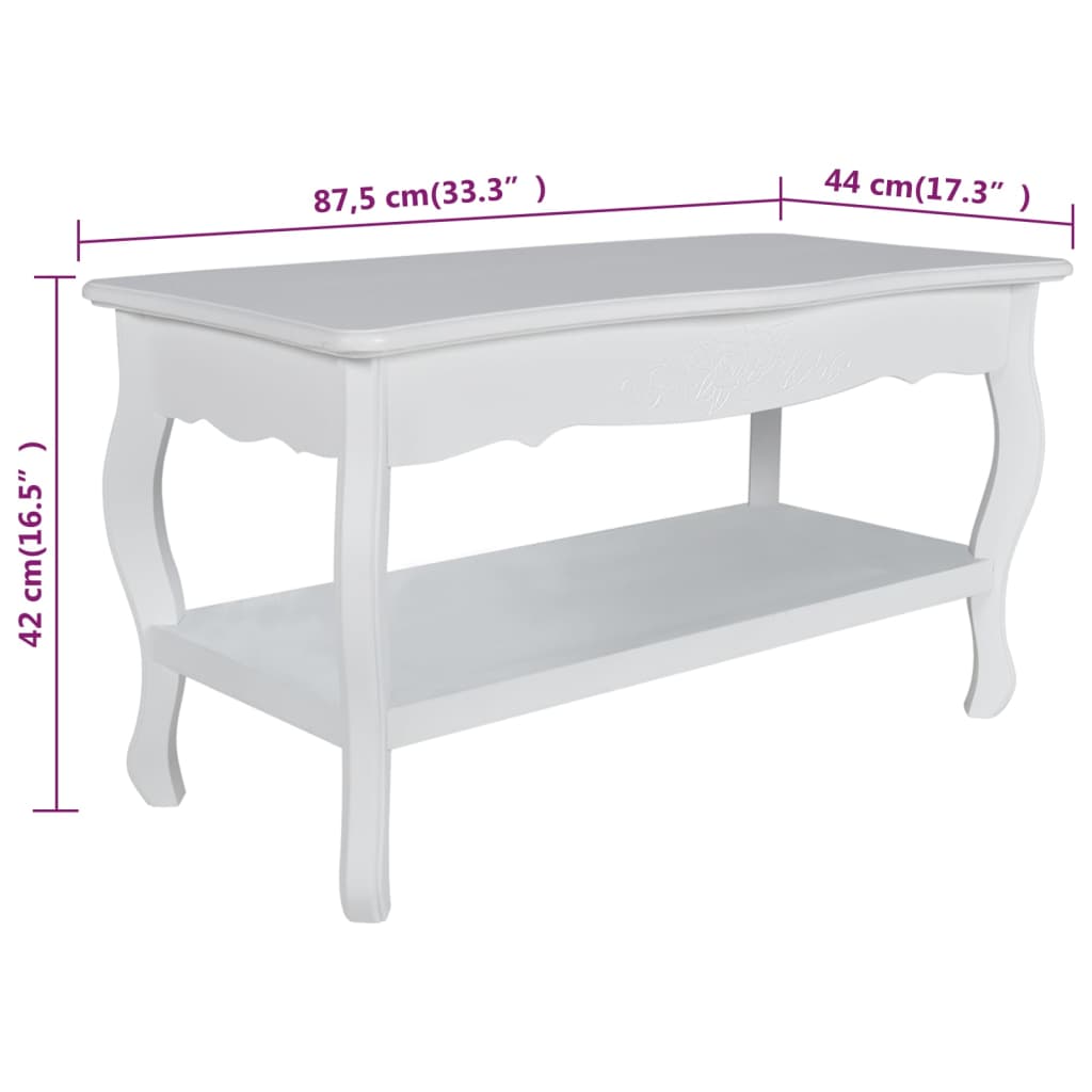 Coffee Table 2 Tiers Mdf White