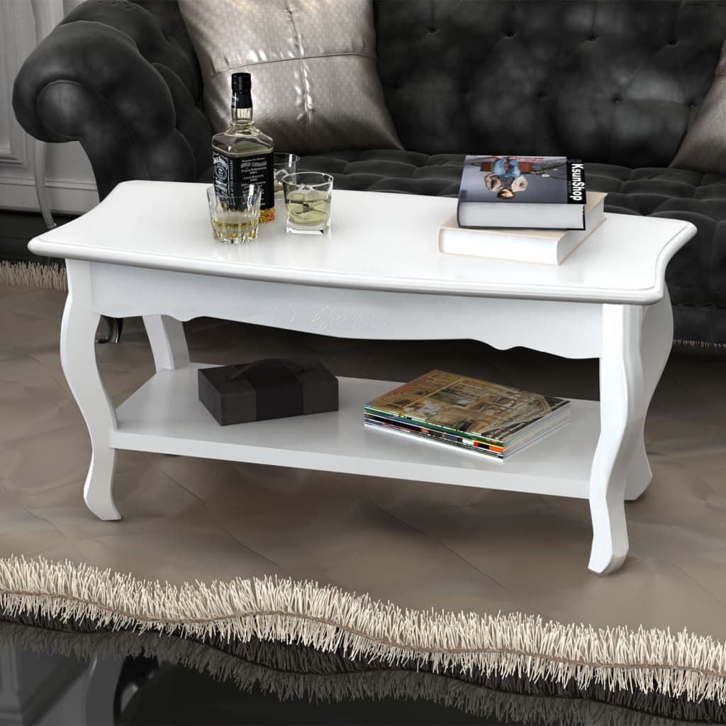 Coffee Table 2 Tiers Mdf White