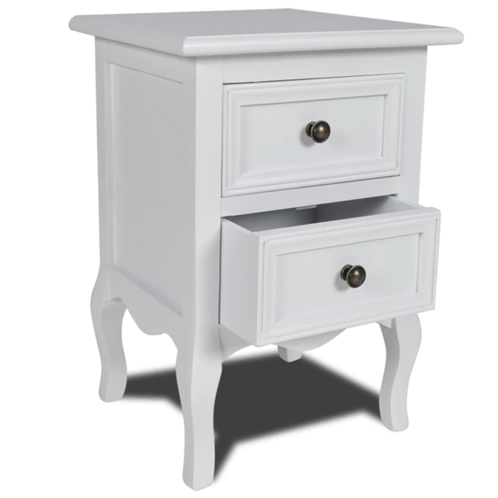 Bedside Cabinet 2 Pcs White 35X30X49 Cm Mdf
