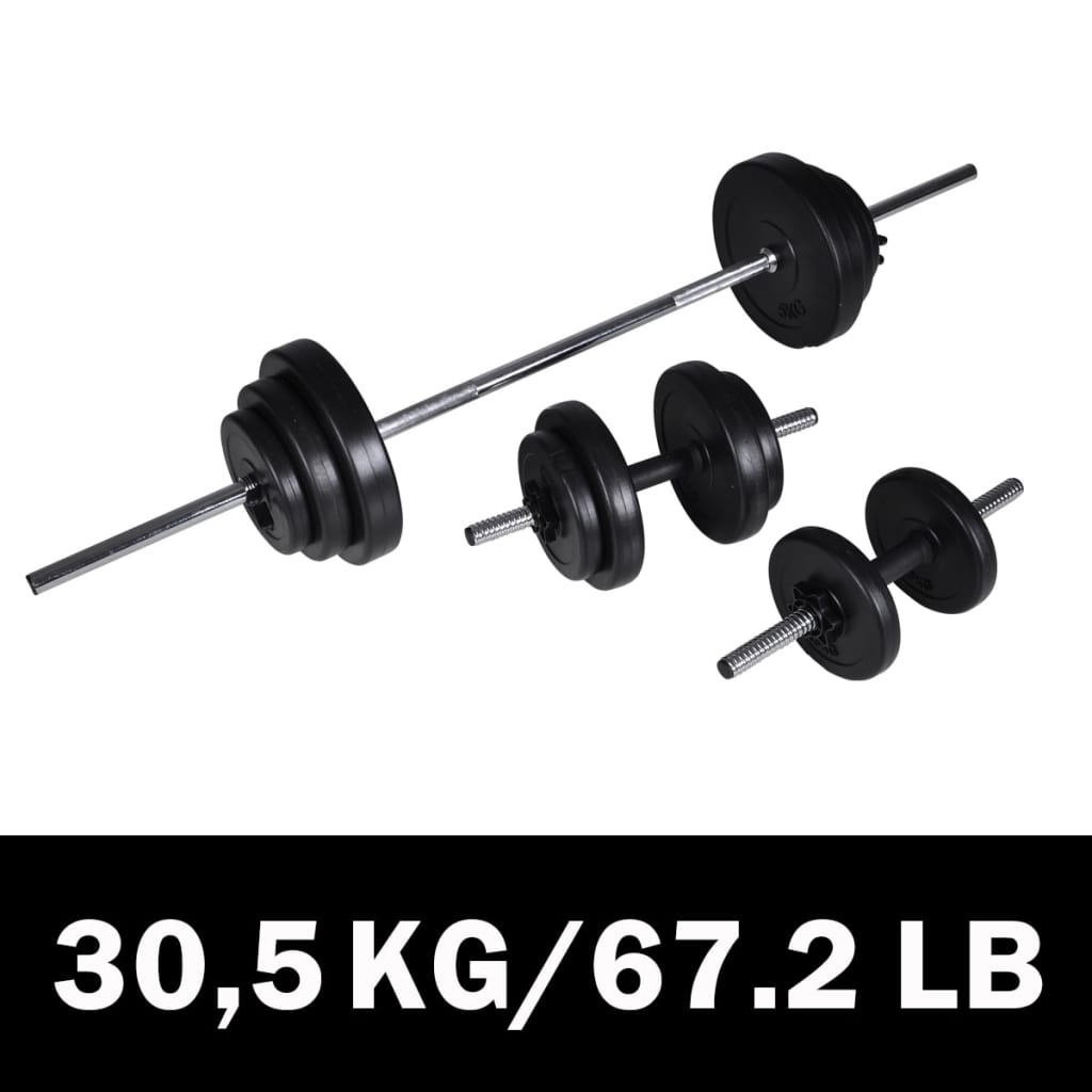 Barbell And Dumbbell With Plates