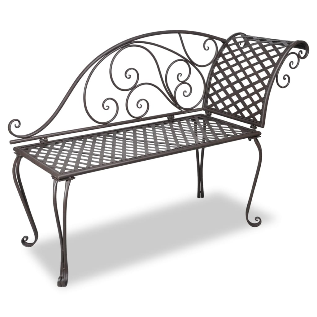 Garden Chaise Lounge 128 Cm Metal Antique