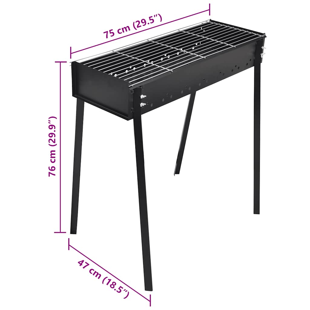 Bbq Stand Charcoal Barbecue Square 75 X 28 Cm