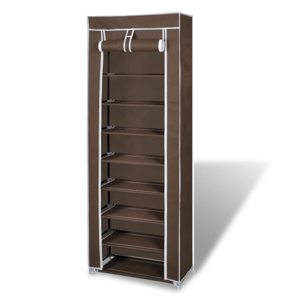 Fabric Shoe Cabinet With Cover 162 X 57 X 29 Cm