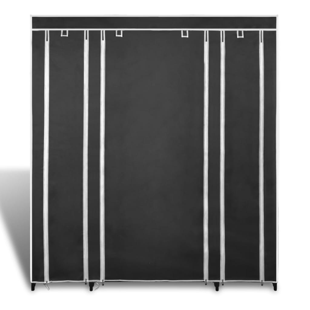 Fabric Wardrobe With Compartments And Rods 45X150X176 Cm