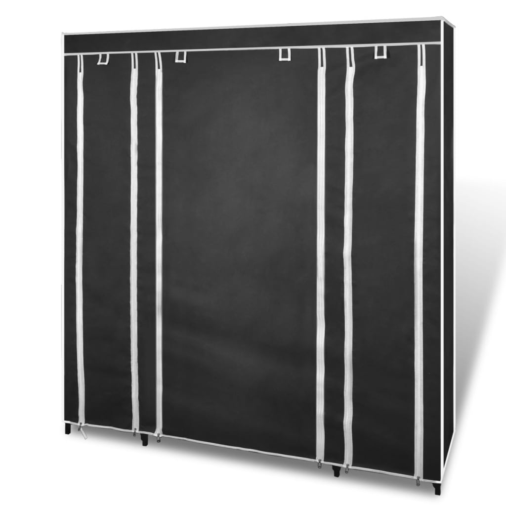 Fabric Wardrobe With Compartments And Rods 45X150X176 Cm