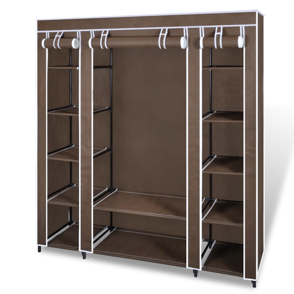 Fabric Wardrobe With Compartments And Rods 45X150X176 Cm