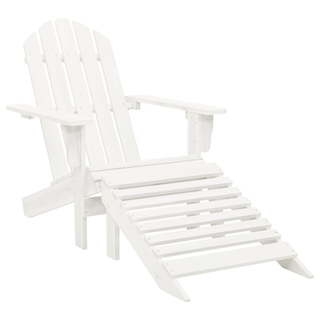 Garden Adirondack Chair With Ottoman Solid Fir Wood