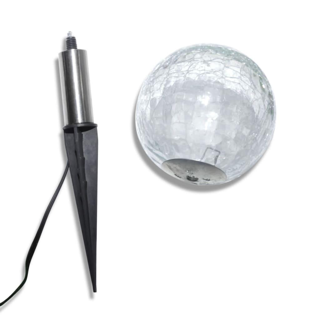 Solar Bowl 3 Led Garden Lights With Spike Anchors & Solar Panel