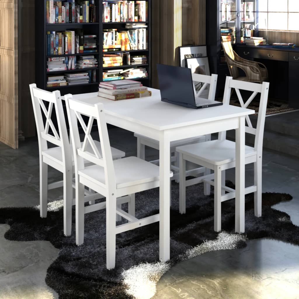 5 Piece Dining Set And White