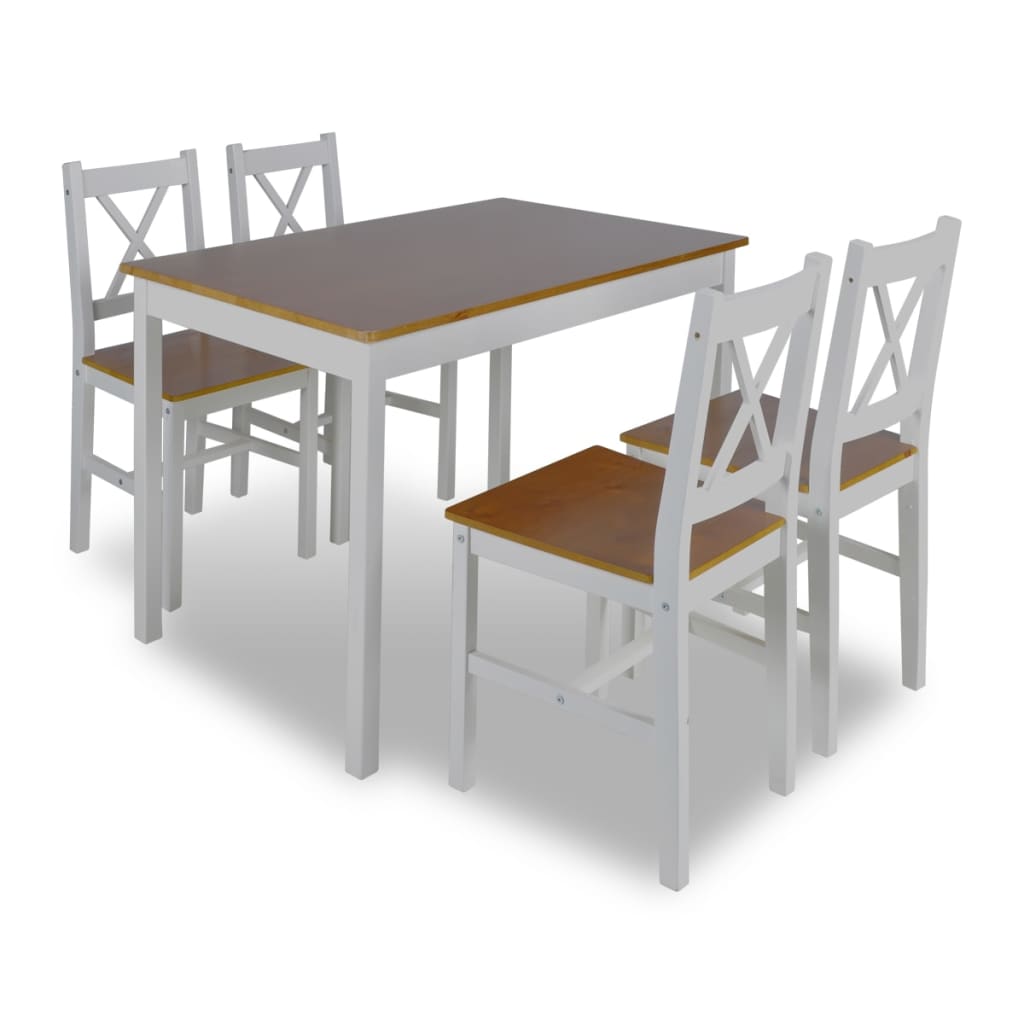 5 Piece Dining Set And White
