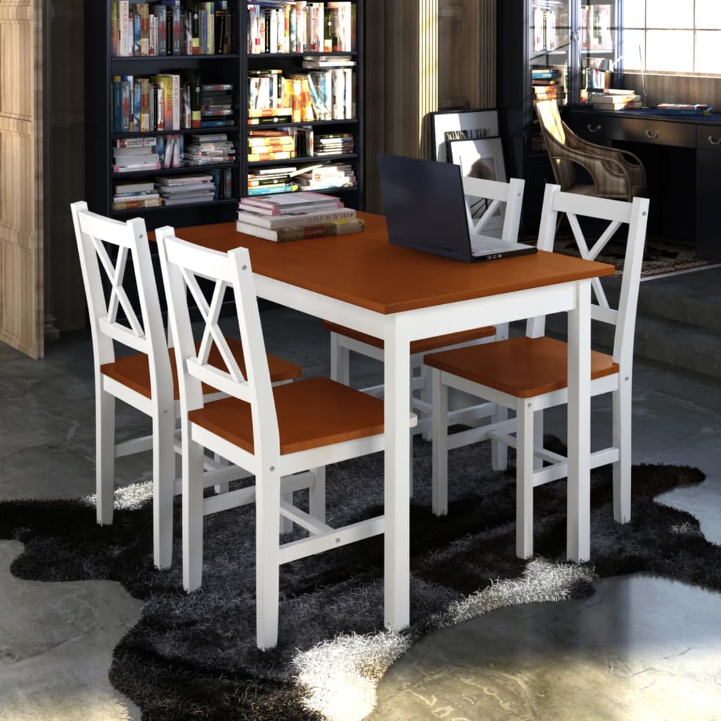 5 Piece Dining Set And White
