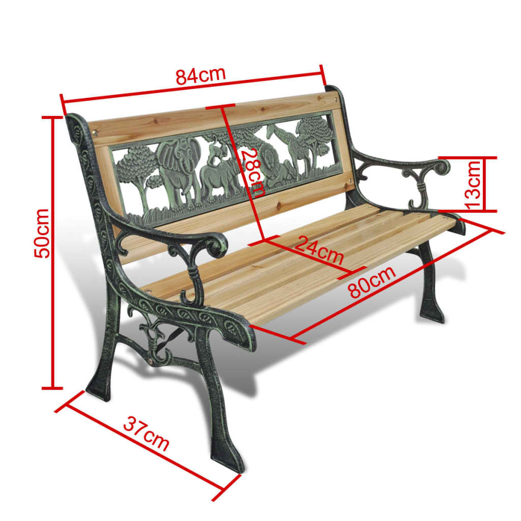 Children Garden Bench 84 Cm Wood