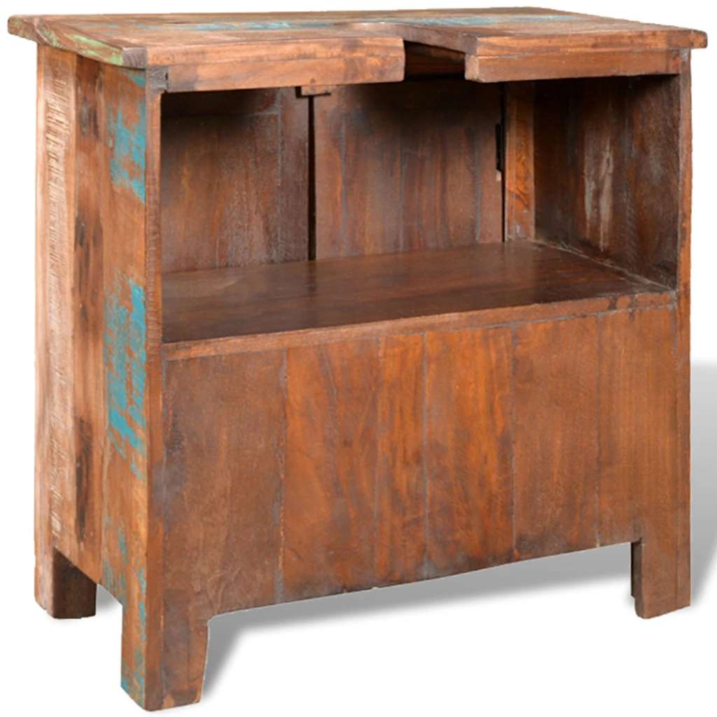 Reclaimed Solid Wood Bathroom Vanity Cabinet Set With Mirror