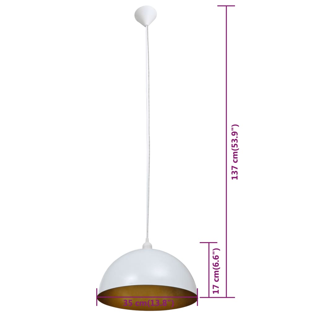 Ceiling Lamp 2 Pcs Height-Adjustable Semi-Spherical