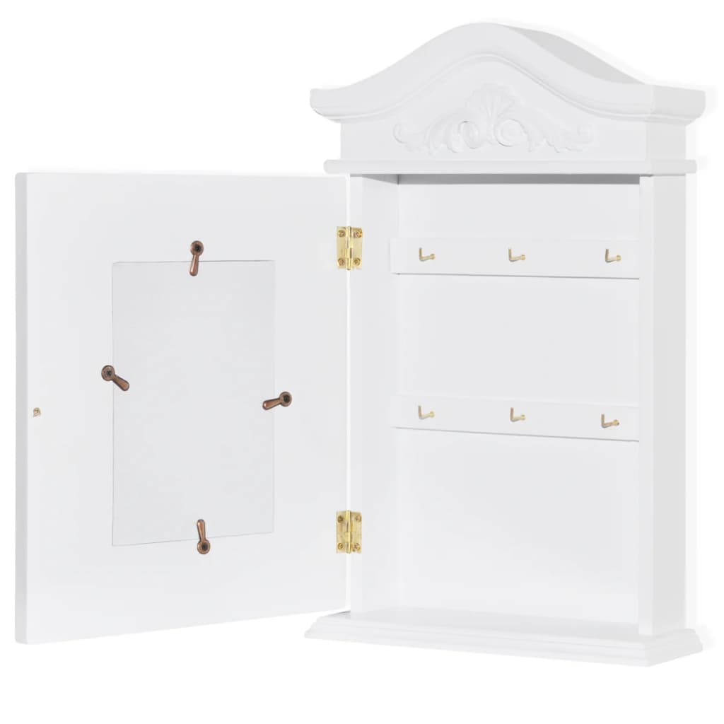 Key Cabinet With Photo Frame White