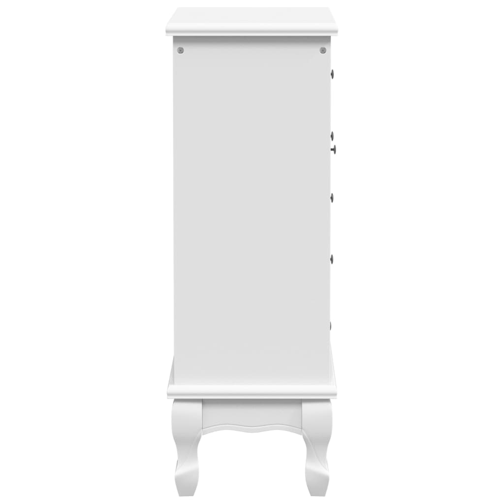Cabinet With 5 Drawers 2 Shelves White