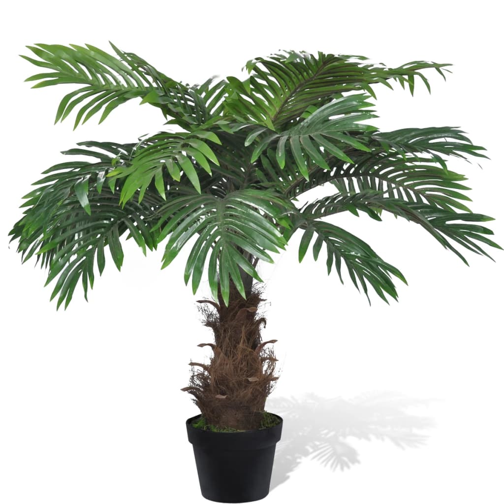 Lifelike Artificial Cycus Palm Tree With Pot 80 Cm