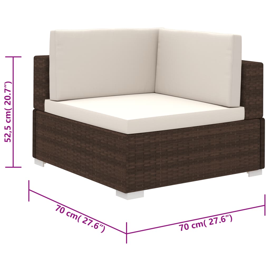 6 Piece Garden Lounge Set With Cushions Poly Rattan