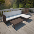 3 Piece Garden Lounge Set With Cushions Poly Rattan