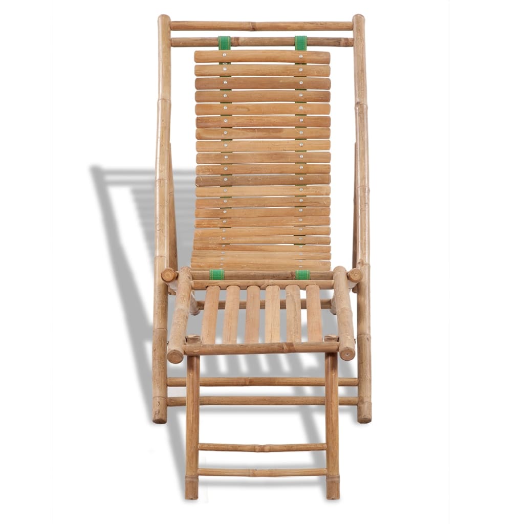 Outdoor Deck Chair With Footrest Bamboo