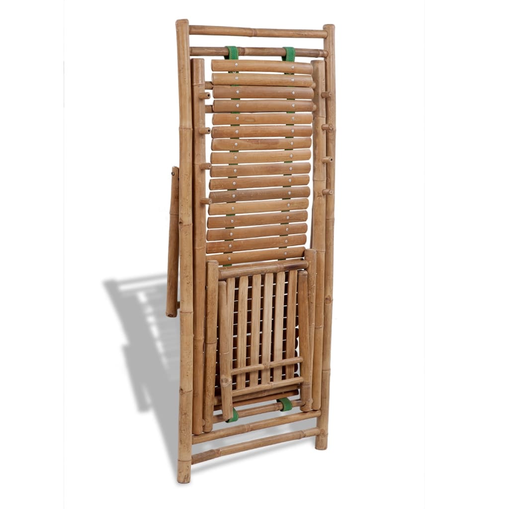 Outdoor Deck Chair With Footrest Bamboo