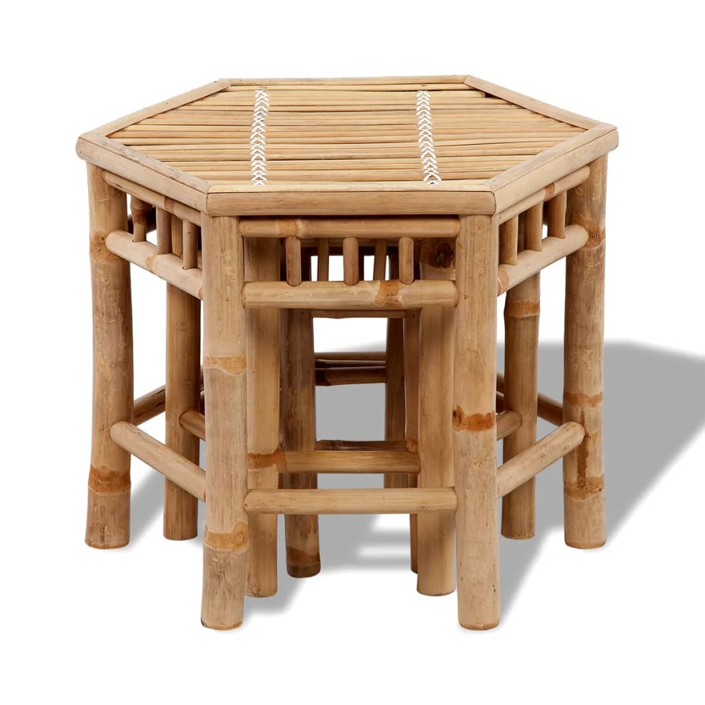 Garden Stools 3 Pcs Bamboo