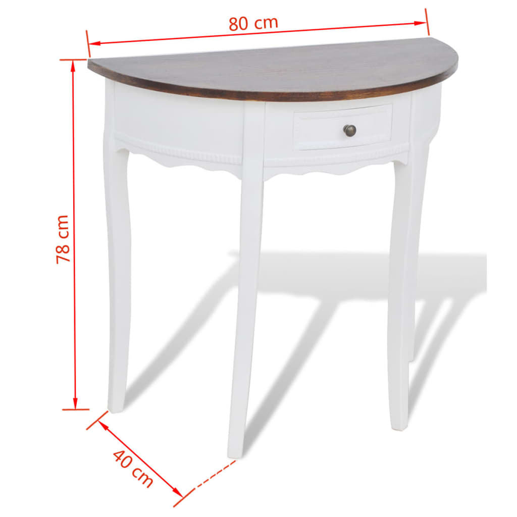 Console Table With Drawer And Top Half-Round