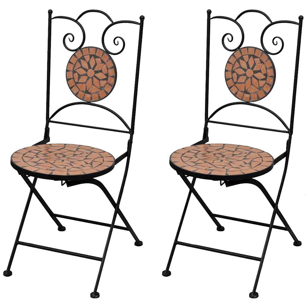 Folding Bistro Chairs 2 Pcs Ceramic And White