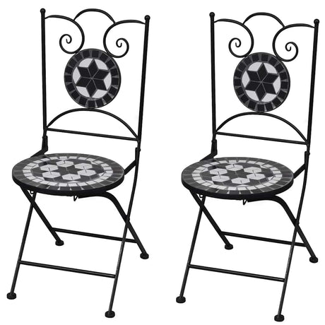 Folding Bistro Chairs 2 Pcs Ceramic And White