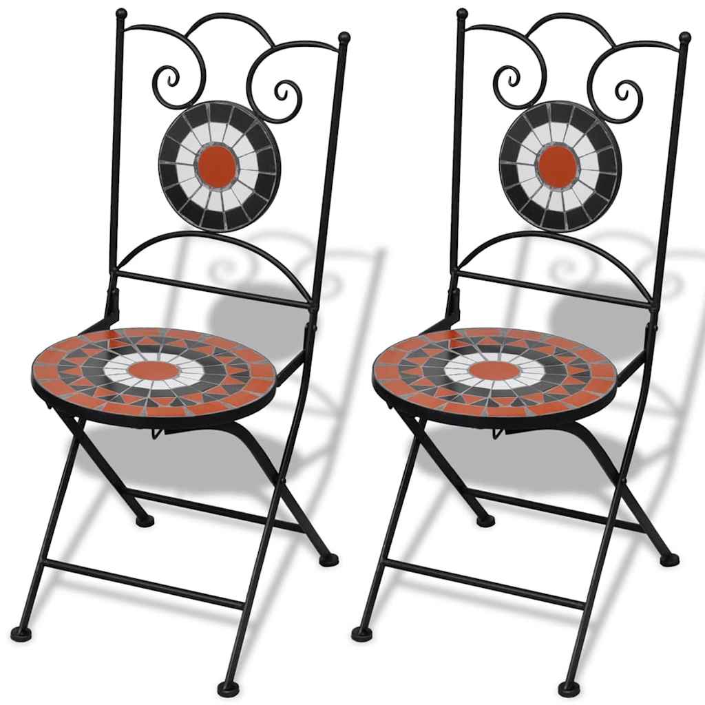 Folding Bistro Chairs 2 Pcs Ceramic And White