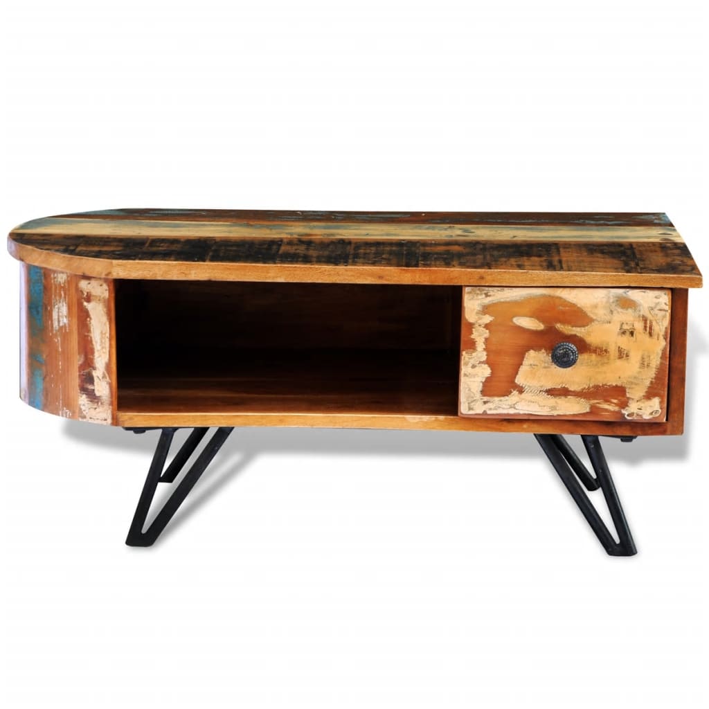 Coffee Table With Iron Pin Legs Solid Reclaimed Wood