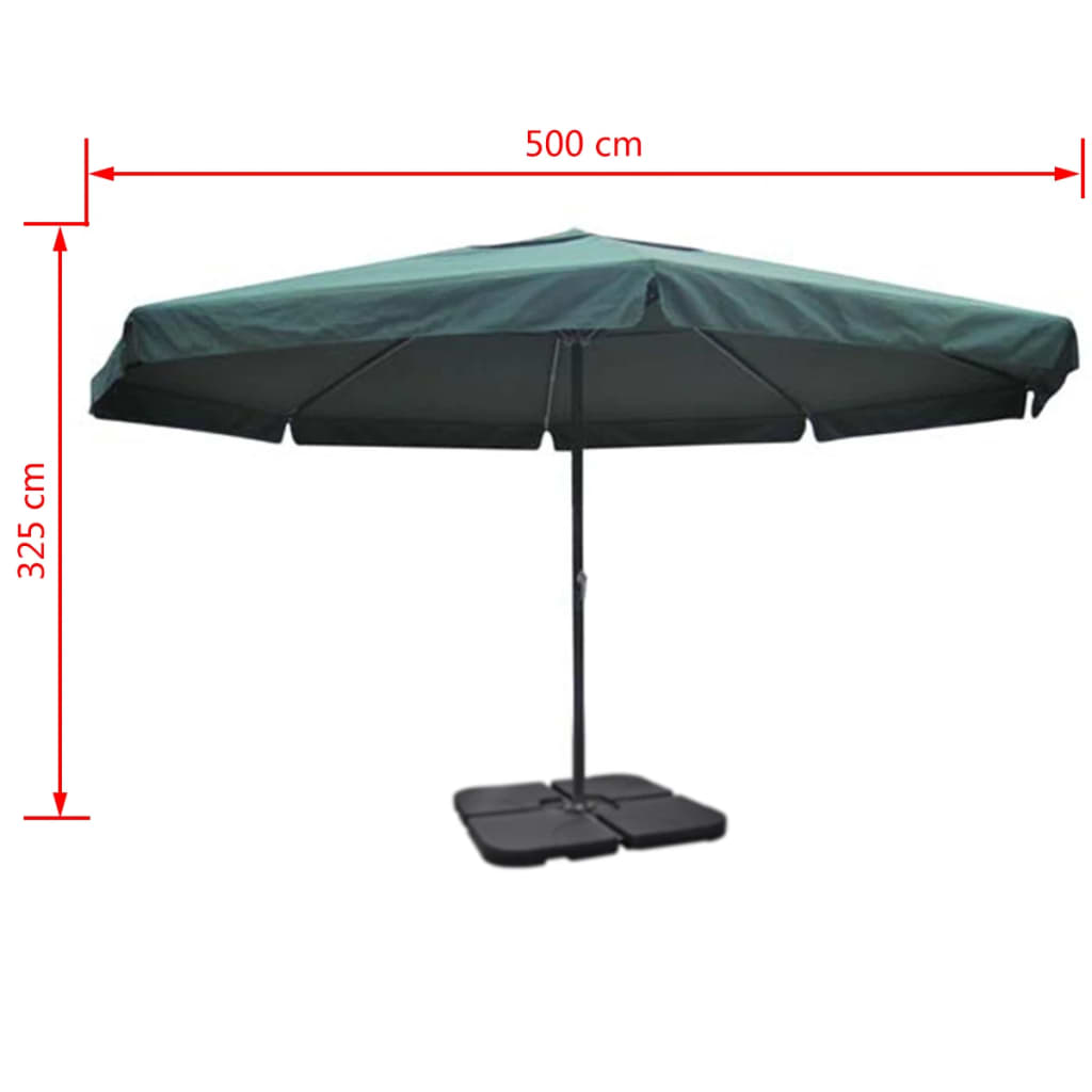 Aluminium Garden Parasol With Portable Base