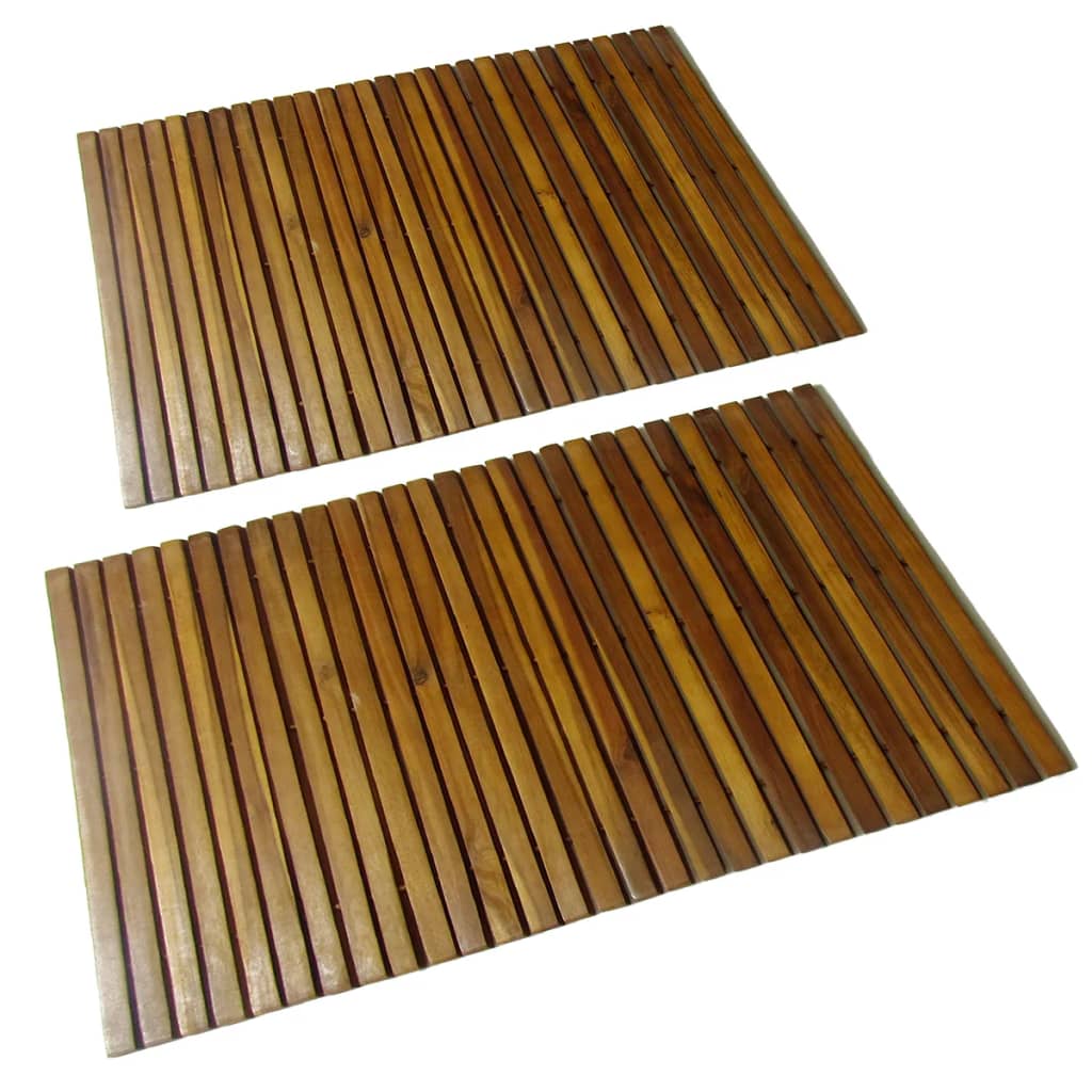 2 Pcs Acacia Bath Mat