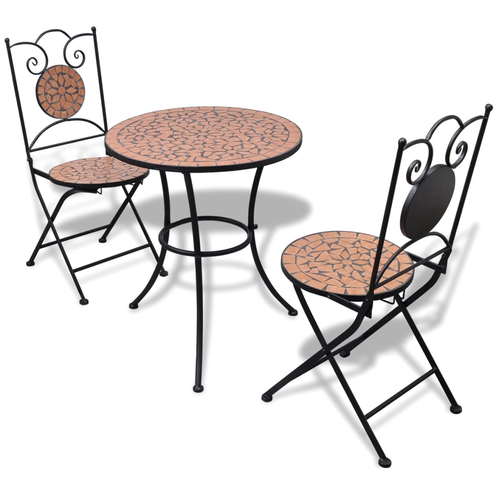 3 Piece Mosaic Bistro Set Ceramic Tile
