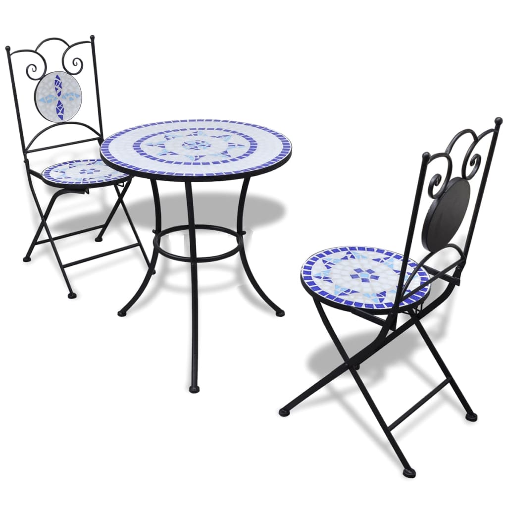 3 Piece Mosaic Bistro Set Ceramic Tile