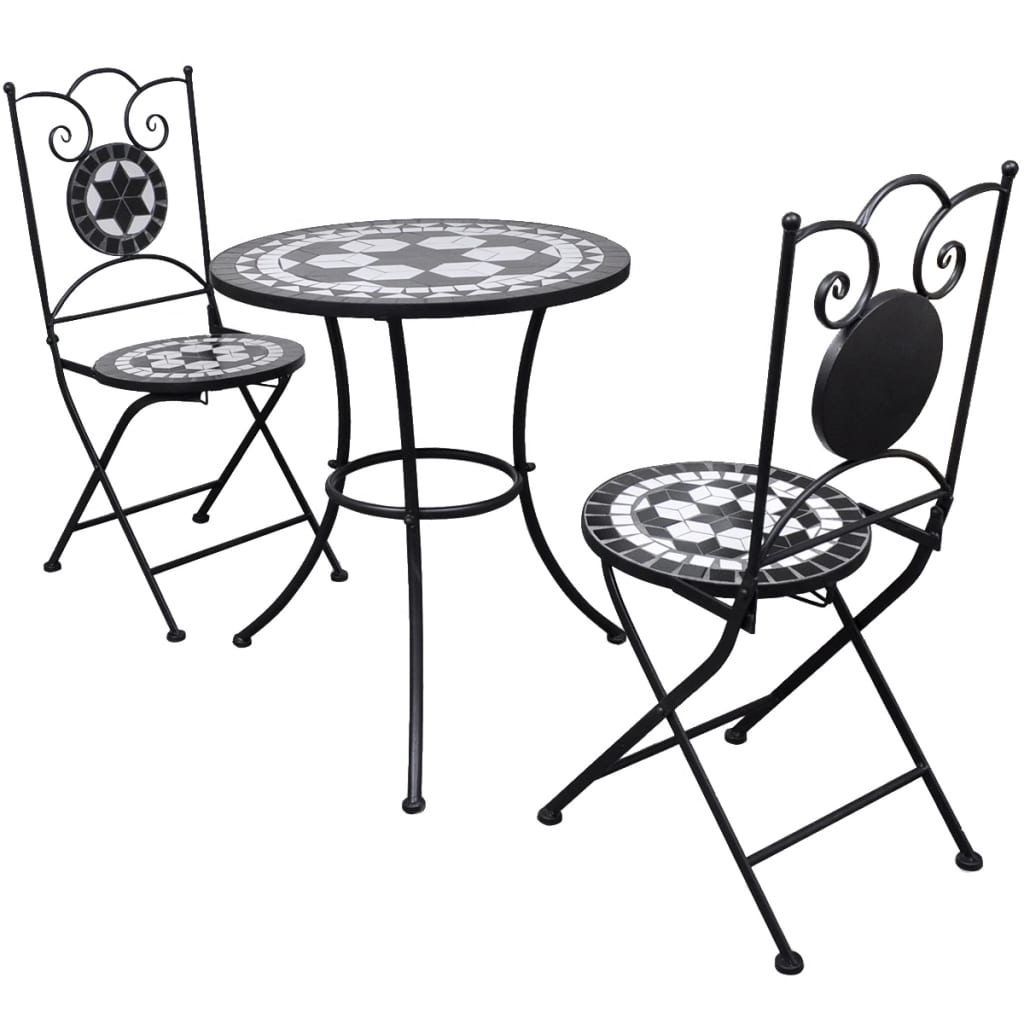 3 Piece Mosaic Bistro Set Ceramic Tile