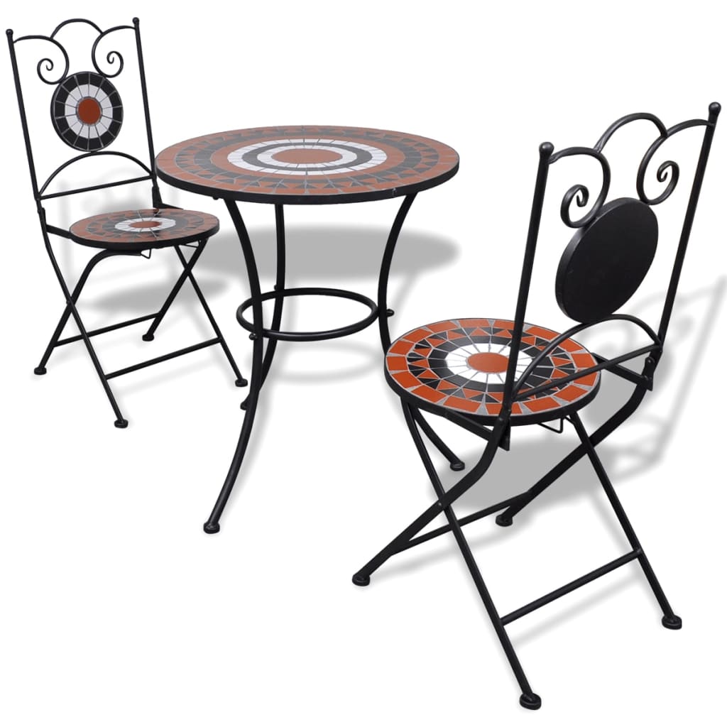 3 Piece Mosaic Bistro Set Ceramic Tile